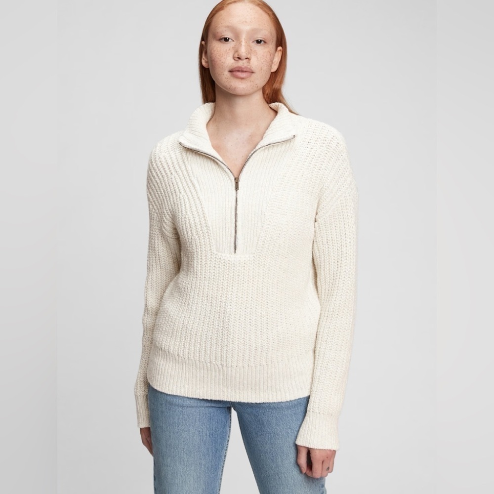 NWT GAP Cozy Half-Zip Sweater/ Black